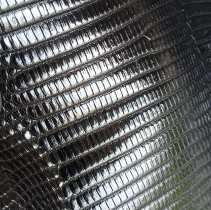 Grade 1 Black Ring Lizard Skin | Genuine Varanus Salvator - Sunny Exotic Leathers