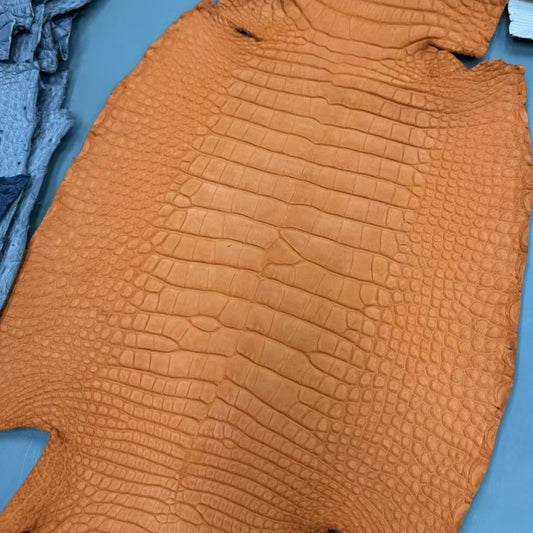 Orange Nubuck Gator - Sunny Exotic Leathers