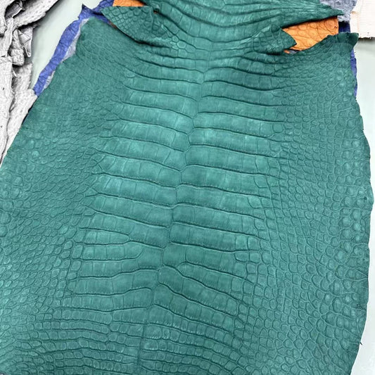 Turquoise NuBuck Gator - Sunny Exotic Leathers