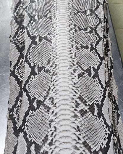 Matte Reticulated Python Skin — Grade 1/2 | Natural & Black - Sunny Exotic Leathers
