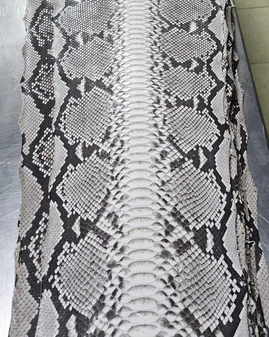 Matte Reticulated Python Skin — Grade 1/2 | Natural & Black - Sunny Exotic Leathers