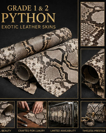 Matte Python Leather Exotic Skins - Sunny Exotic Leathers