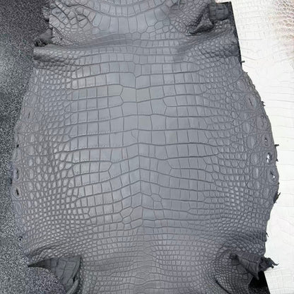 Black/Grey Matte Alligator Leather (Grade 1)