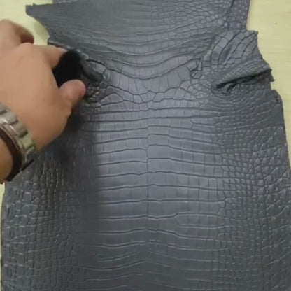Black/Grey Matte Alligator Leather (Grade 1)