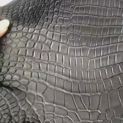 Black/Grey Matte Alligator Leather (Grade 1)