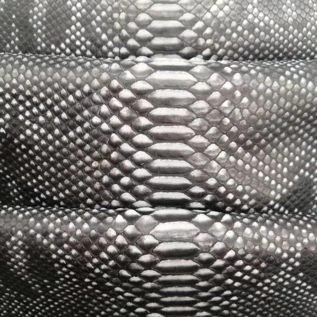 Real Python Exotic Leather Snake Skin Finished Leather Tanned Snake Hide Genuine Reticulatus Python Natural Color - Sunny Exotic Leathers