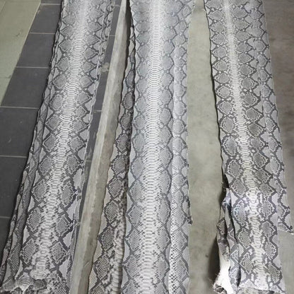 Real Python Exotic Leather Snake Skin Finished Leather Tanned Snake Hide Genuine Reticulatus Python Natural Color - Sunny Exotic Leathers